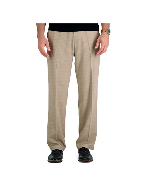 Haggar Men's Premium Comfort Classic Fit Flat Front Expandable Waist Pant, Medium Grey, 40Wx31L