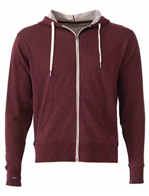 Global Blank Unisex Slim Fit French Terry Lightweight Zip-Up Sweatshirt Hoodie