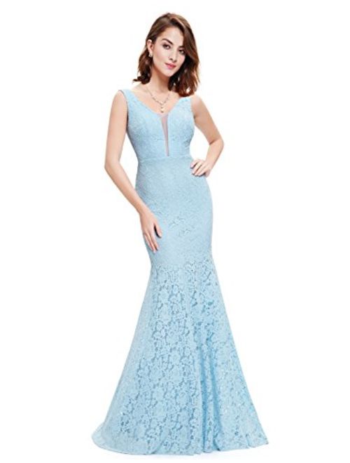 Ever-Pretty Womens Romantic Sexy Lace Floor Length V-Neck Evening Prom Dress 08838