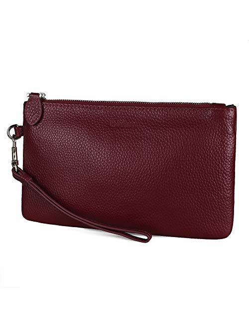 Leather Clutch Wristlets Purses, FERRISA Wristlets Wallet Cell Phone Holder, Small Clutch Wristlet Handbags for Women