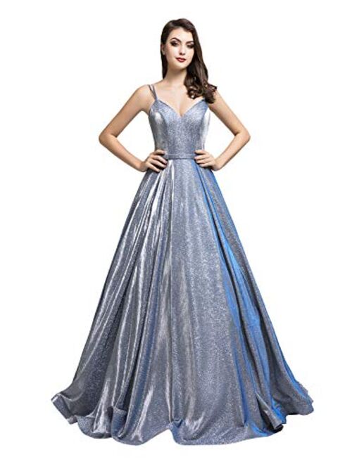 Sarahbridal Women's Crystal Beaded Prom Dress Long Evening Gowns