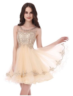 Belle House Women's Short Beading Dress A Line Prom Ball Gown