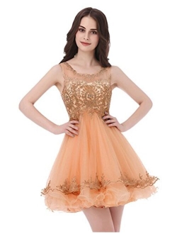 Belle House Women's Short Beading Dress A Line Prom Ball Gown