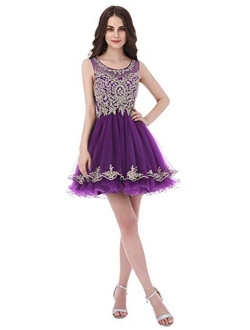 Belle House Women's Short Beading Dress A Line Prom Ball Gown