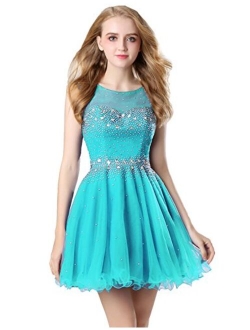 Belle House Women's Short Beading Dress A Line Prom Ball Gown