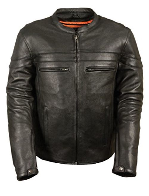 Leather King Men's Sporty Scooter Crossover Leather Jacket