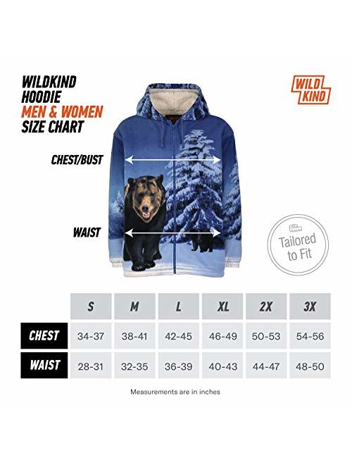 Trailcrest Men Women's Hoodie Sweatshirt Zip up Sherpa Fleece Grizzly Bear Jacket Wildkind