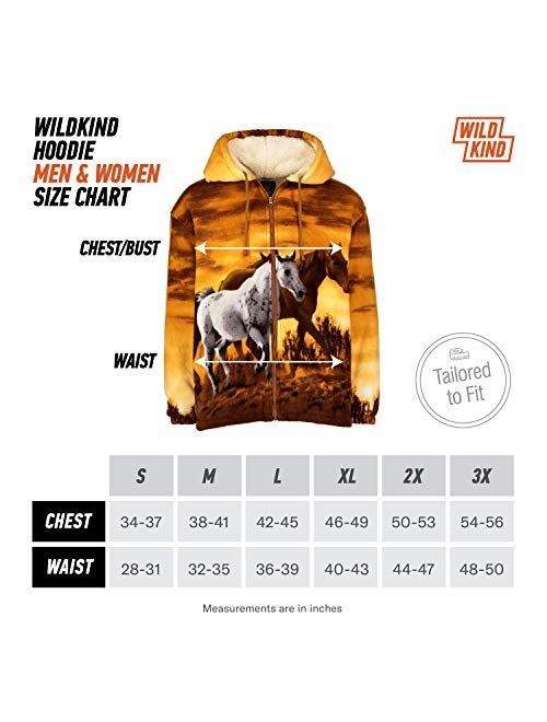 Trailcrest Men Women's Hoodie Sweatshirt Zip up Sherpa Lined Fleece Horse Jacket Wildkind