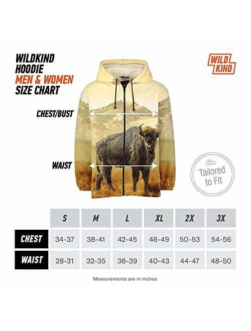 Men Women's Hoodie Sweatshirt Zip up Sherpa Lined Fleece Bison Jacket Wildkind