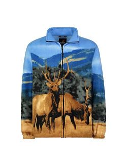 Men's Women's Sweater Jacket Full Zip Fleece Animal Wildlife Sweatshirt Wildkind