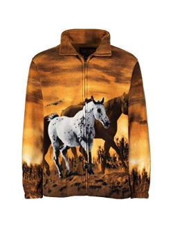 Men's Women's Sweater Jacket Full Zip Fleece Animal Wildlife Sweatshirt Wildkind