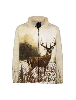 Men's Women's Sweater Jacket Full Zip Fleece Animal Wildlife Sweatshirt Wildkind