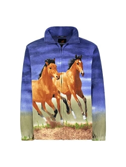 Men's Women's Sweater Jacket Full Zip Fleece Animal Wildlife Sweatshirt Wildkind