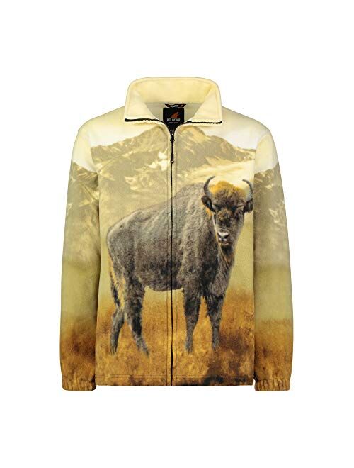 Men's Women's Sweater Jacket Full Zip Fleece Animal Wildlife Sweatshirt Wildkind