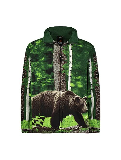 Men's Women's Sweater Jacket Full Zip Fleece Animal Wildlife Sweatshirt Wildkind