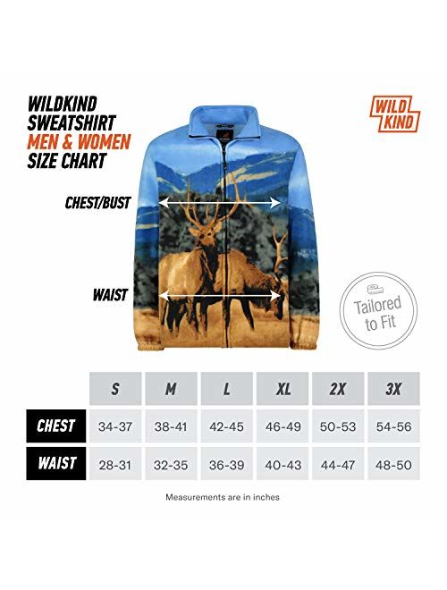 Men's Women's Sweater Jacket Full Zip Fleece Elk Wildlife Sweatshirt Wildkind