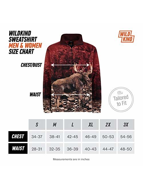 Trailcrest Men's Women's Sweater Jacket Full Zip Fleece Moose Wildlife Sweatshirt Wildkind