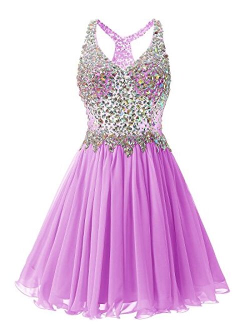 Fanciest Women's Beaded 2020 Prom Dresses Short Bridesmaid Homecoming Dress