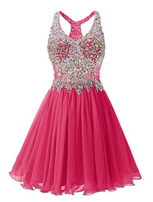 Fanciest Women's Beaded 2020 Prom Dresses Short Bridesmaid Homecoming Dress