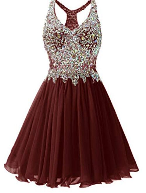 Fanciest Women's Beaded 2020 Prom Dresses Short Bridesmaid Homecoming Dress