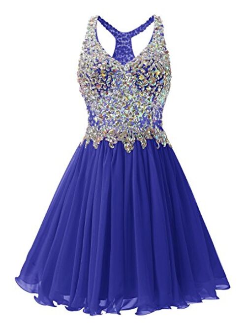 Fanciest Women's Beaded 2020 Prom Dresses Short Bridesmaid Homecoming Dress