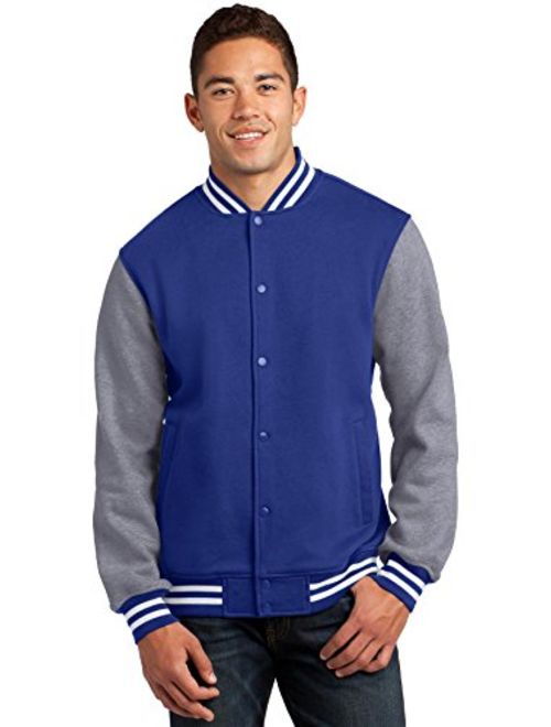 Sport Tek Fleece Letterman Jacket. ST270