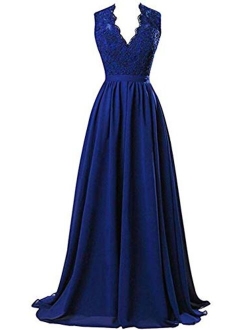 PROMLINK Women Beaded Chiffon Long Bridesmaid Dresses Formal Wedding Guest Gown