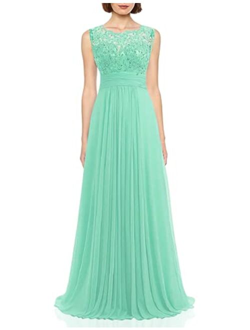 PROMLINK Women Beaded Chiffon Long Bridesmaid Dresses Formal Wedding Guest Gown