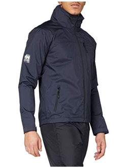 33875 Men's Crew Lightweight Waterproof Windproof Breathable Sailing Rain Coat Jacket with Stowable Hood