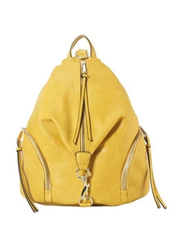 Diophy PU Leather Fashion Backpack with Zipper Pockets on Both Side Womens Purse Handbag AB-052