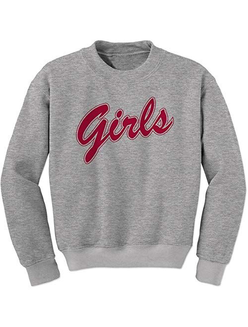 FerociTees Girls Rachel Monica Men and Womens Crewneck Sweatshirt (Red Lettering)