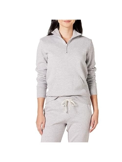 Women's Long-Sleeve Lightweight French Terry Fleece Quarter-Zip Top