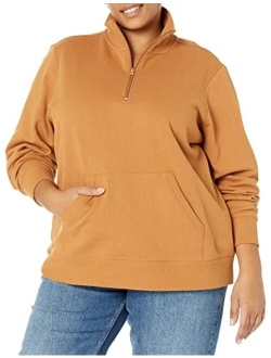 Women's Long-Sleeve Lightweight French Terry Fleece Quarter-Zip Top