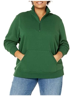 Women's Long-Sleeve Lightweight French Terry Fleece Quarter-Zip Top