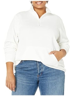 Women's Long-Sleeve Lightweight French Terry Fleece Quarter-Zip Top