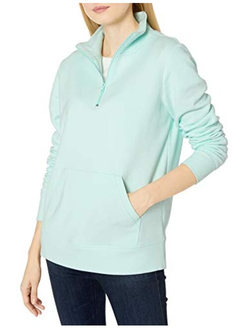 Amazon Essentials Women's Long-Sleeve Lightweight French Terry Fleece Quarter-Zip Top