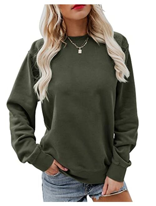 Hilltichu Women's Leopard Color Block Long Sleeve Shirt Casual Tunic Sweatshirt Tops