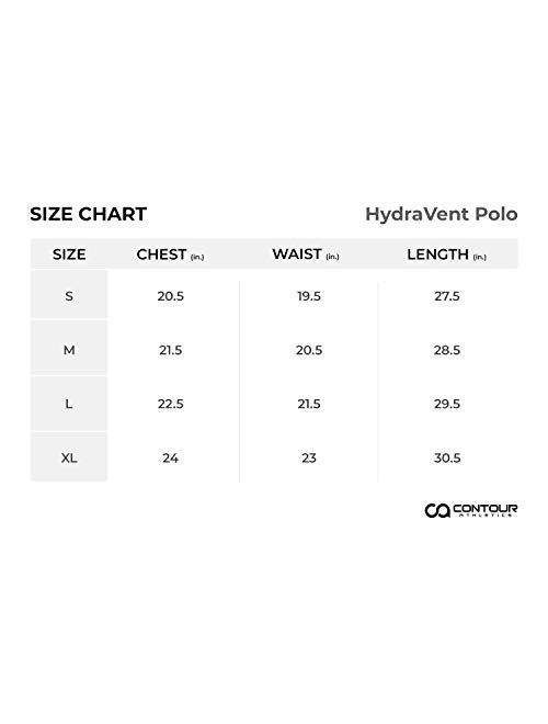 Contour Athletics HydraVent Men's Polo Shirts - Quick Dry Athletic Short Sleeve Polo Shirt for Men