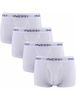 Mens 4 Pack Low Rise Trunks Cotton Breathable Underwear with Pouch