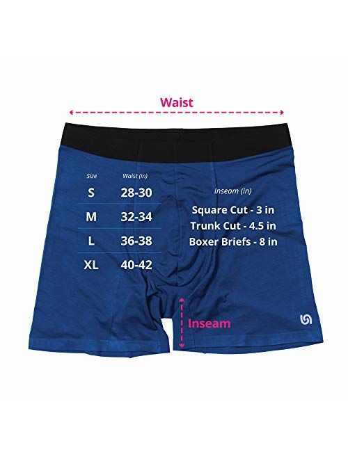 UnderAir Men's 3 Pack Micro Modal Trunks with SeaWeev