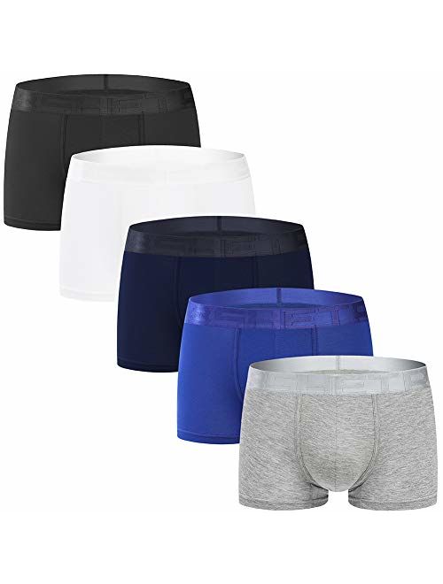 Men's Underwear Boxer Briefs 5 Pack Ultra Soft Comfy Breathable Micro Modal Trunks No Fly