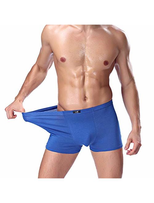 SLJ Boxer Briefs for Men 5-Pack Cotton Underwear Short Leg Trunks Multipack No Fly