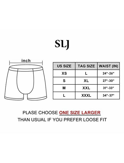 SLJ Boxer Briefs for Men 5-Pack Cotton Underwear Short Leg Trunks Multipack No Fly