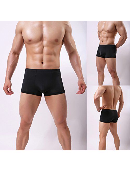 Men's Silk Boxer Briefs Stretch Breathable Underwear Pack Health to Wear