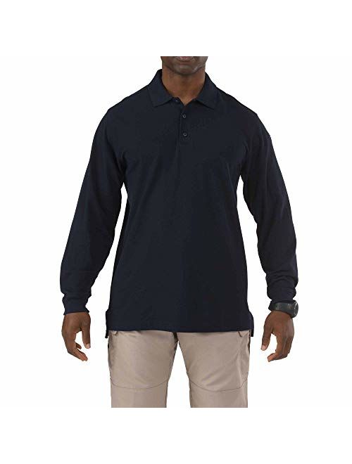 5.11 Tactical Men's Utility Long Sleeve Polo, Polyester-Cotton, Integrated Side Vents, Style 72057