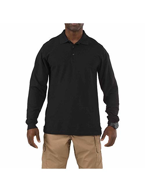 5.11 Tactical Men's Utility Long Sleeve Polo, Polyester-Cotton, Integrated Side Vents, Style 72057