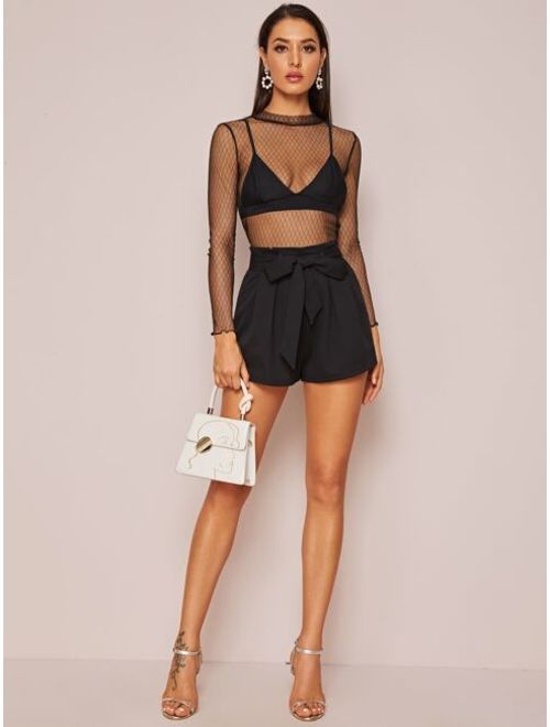 Shein Paperbag Waist Slant Pocket Shorts