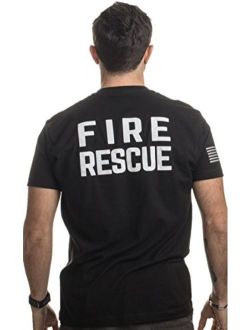 Fire & Rescue Maltese Cross | Firefighter Fire Courage Honor Men Women T-Shirt-(Adult,M) Black