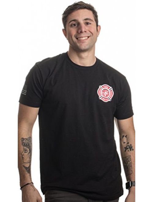 Fire & Rescue Maltese Cross | Firefighter Fire Courage Honor Men Women T-Shirt-(Adult,M) Black