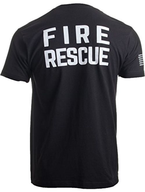 Fire & Rescue Maltese Cross | Firefighter Fire Courage Honor Men Women T-Shirt-(Adult,M) Black